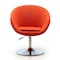 Manhattan Comfort Hopper Swivel Adjustable Height Chair in Orange and Polished Chrome, PK2 2-AC036-OR - alternate 4